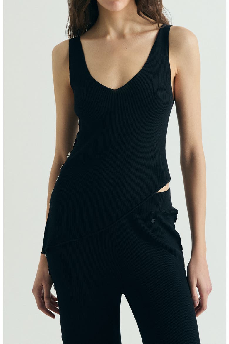 Buttons Knit Top, Main, color, Black