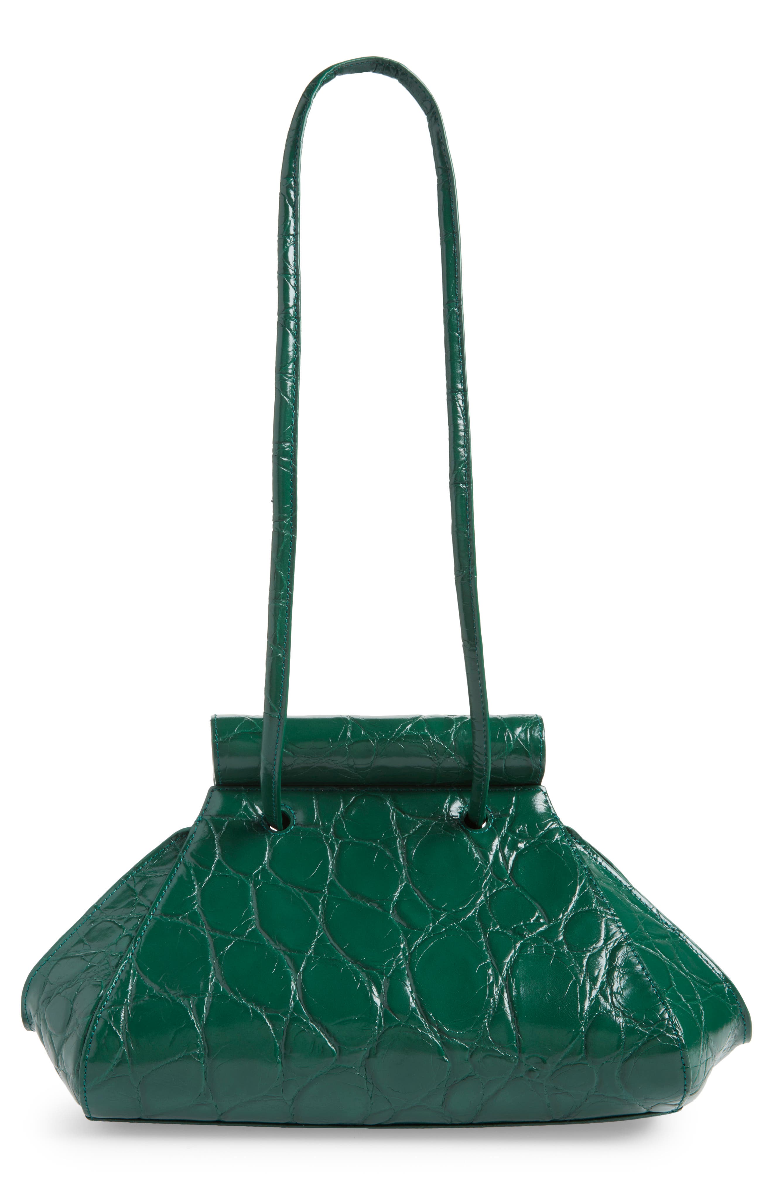 gu-de Any Croc Embossed Leather Frame Bag, Alternate, color, 