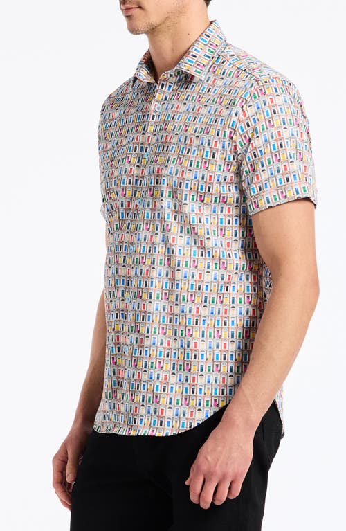 Robert Graham Livingston Stretch Short Sleeve Button-up Shirt In Blue