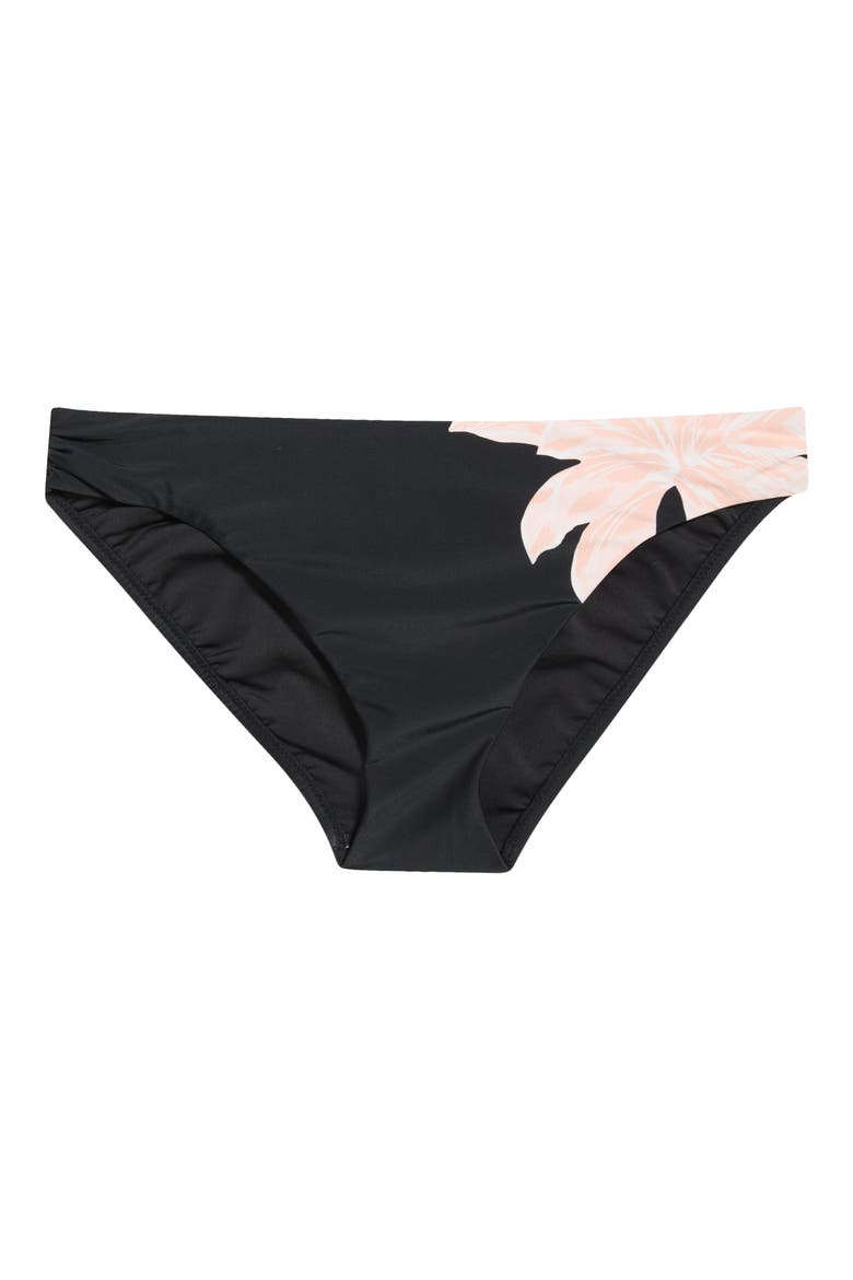 Side Shirred Hipster Bikini Bottoms, Alternate, color, BLACK