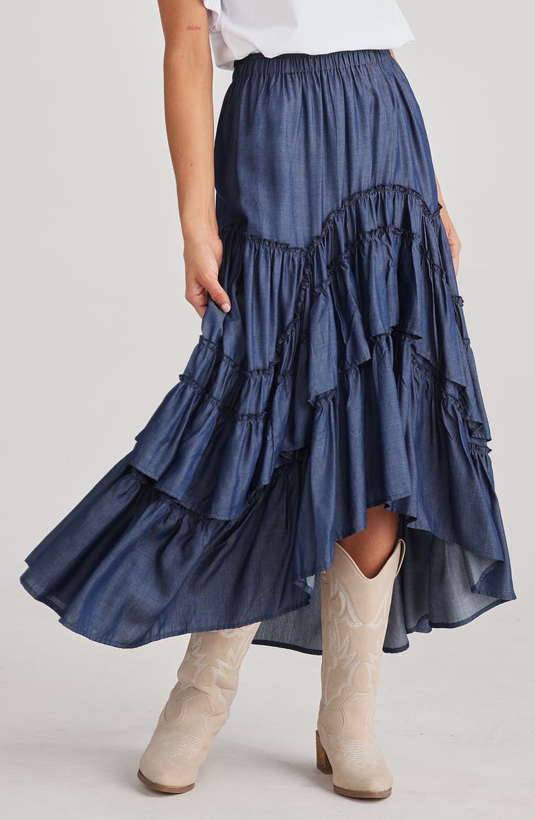 Talisman the Label Sassy Tiered Ruffle High-Low Skirt, Alternate, color, 