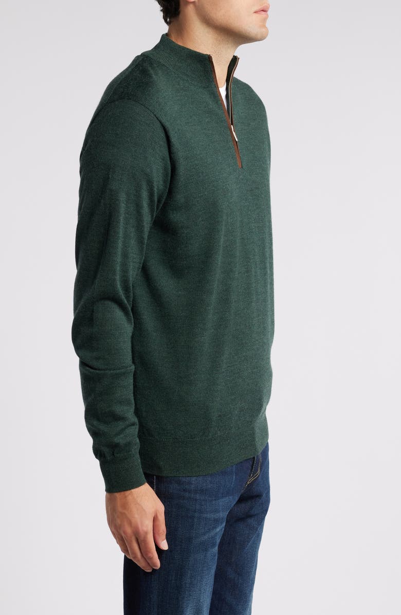 Peter Millar Autumn Crest Wool Blend Quarter Zip Sweater, Alternate, color, Lacinato
