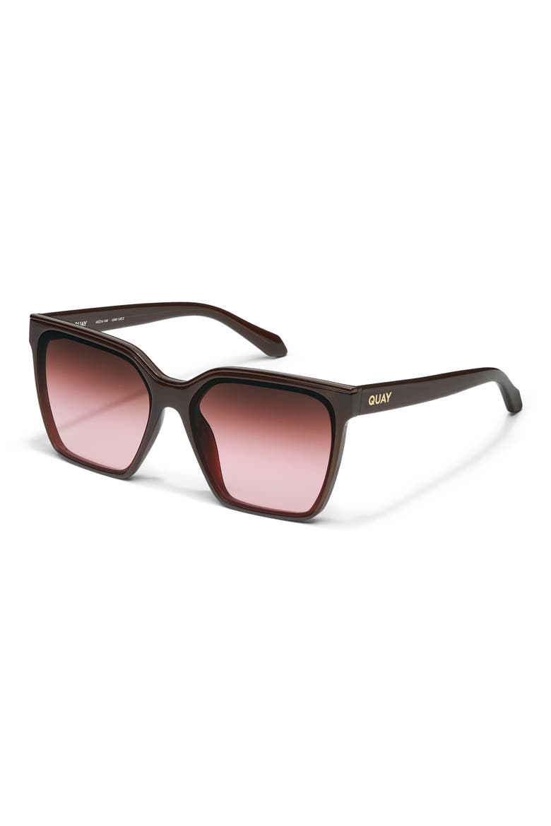 Level Up 60mm Square Sunglasses, Alternate, color, DARK BROWN/ ROUGE GLOW