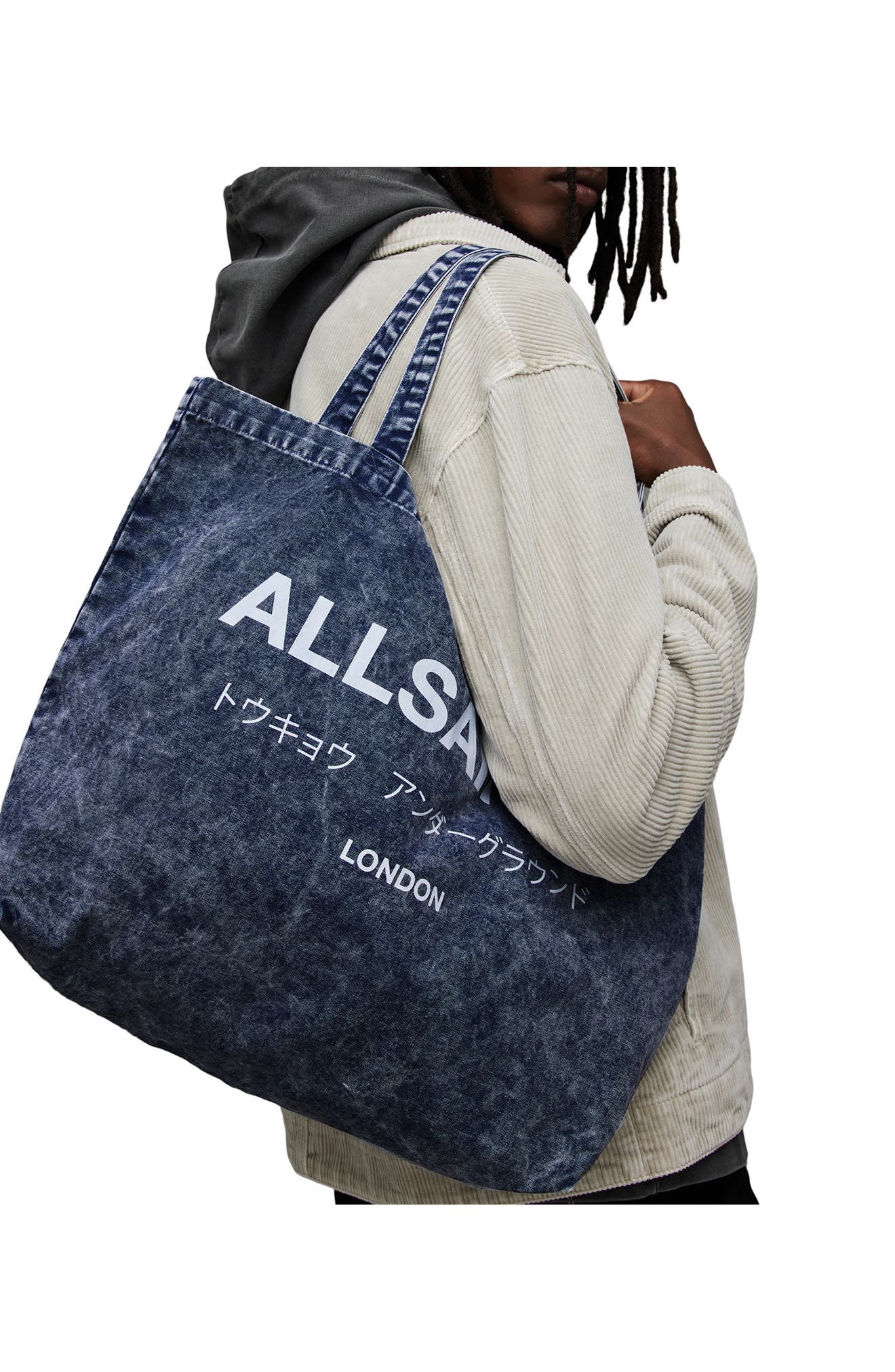 AllSaints Underground ACI Denim Tote, Alternate, color, 