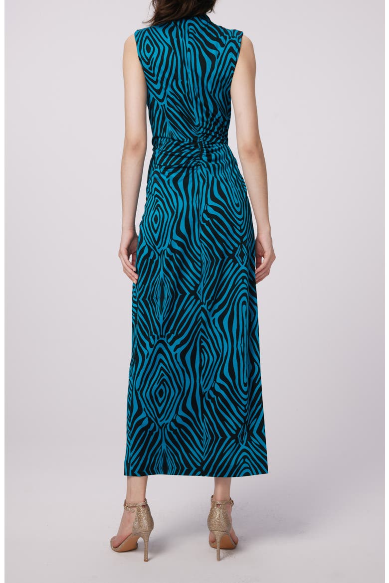 Geri Print Tie Waist Sleeveless Maxi Dress, Alternate, color, ZEBRA BLUE LG