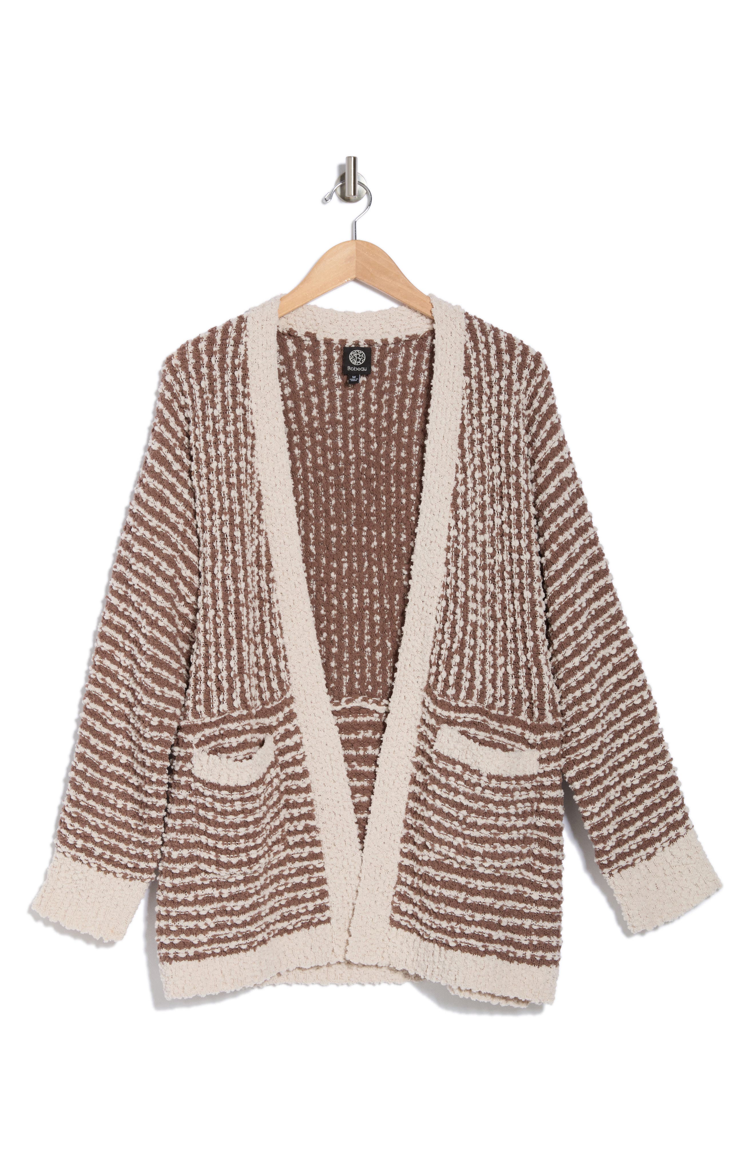 Bobeau Geometric Popcorn Boucle Cardigan (Women) | Nordstromrack