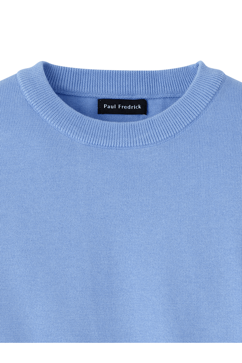 Supima Cotton Crew Neck Sweater, Alternate, color, Blue