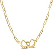 DELMAR Open Heart Paperclip Link Necklace