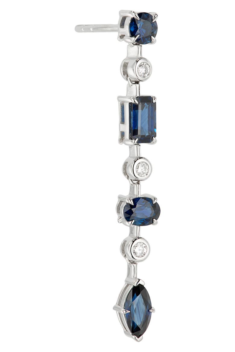 Floating Sapphire & Diamond Linear Earrings, Alternate, color, WHITE GOLD
