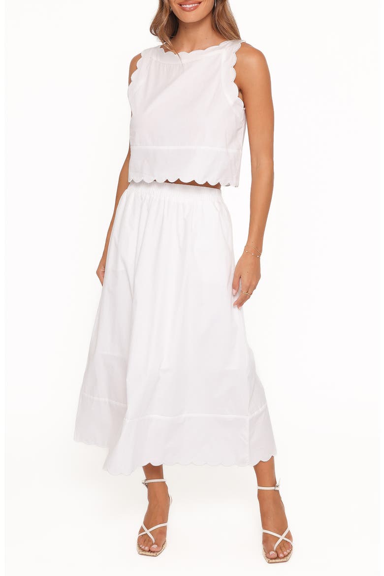 Heather Cotton Maxi Skirt Set, Main, color, WHITE