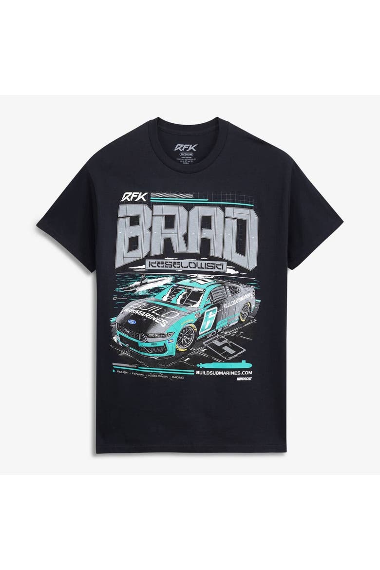 Men's Classic Ink Black Brad Keselowski #6 BuildSubmarines.com T-Shirt, Alternate, color, Black