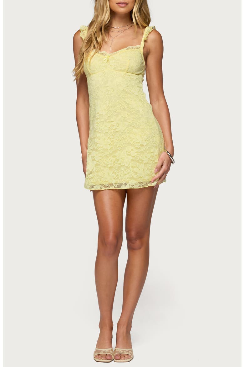 Stephanie Lace Minidress, Main, color, YELLOW