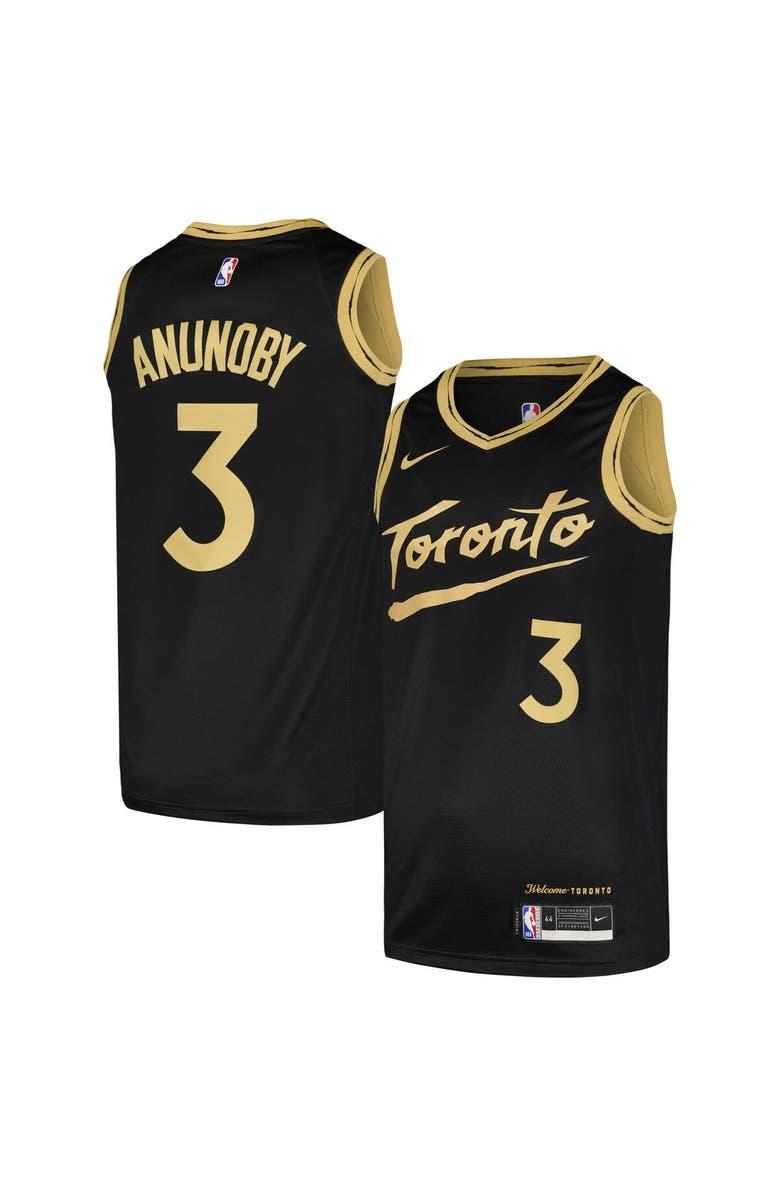 Nike Men's Nike OG Anunoby Black Toronto Raptors Swingman Player Jersey - City Edition, Main, color, 
