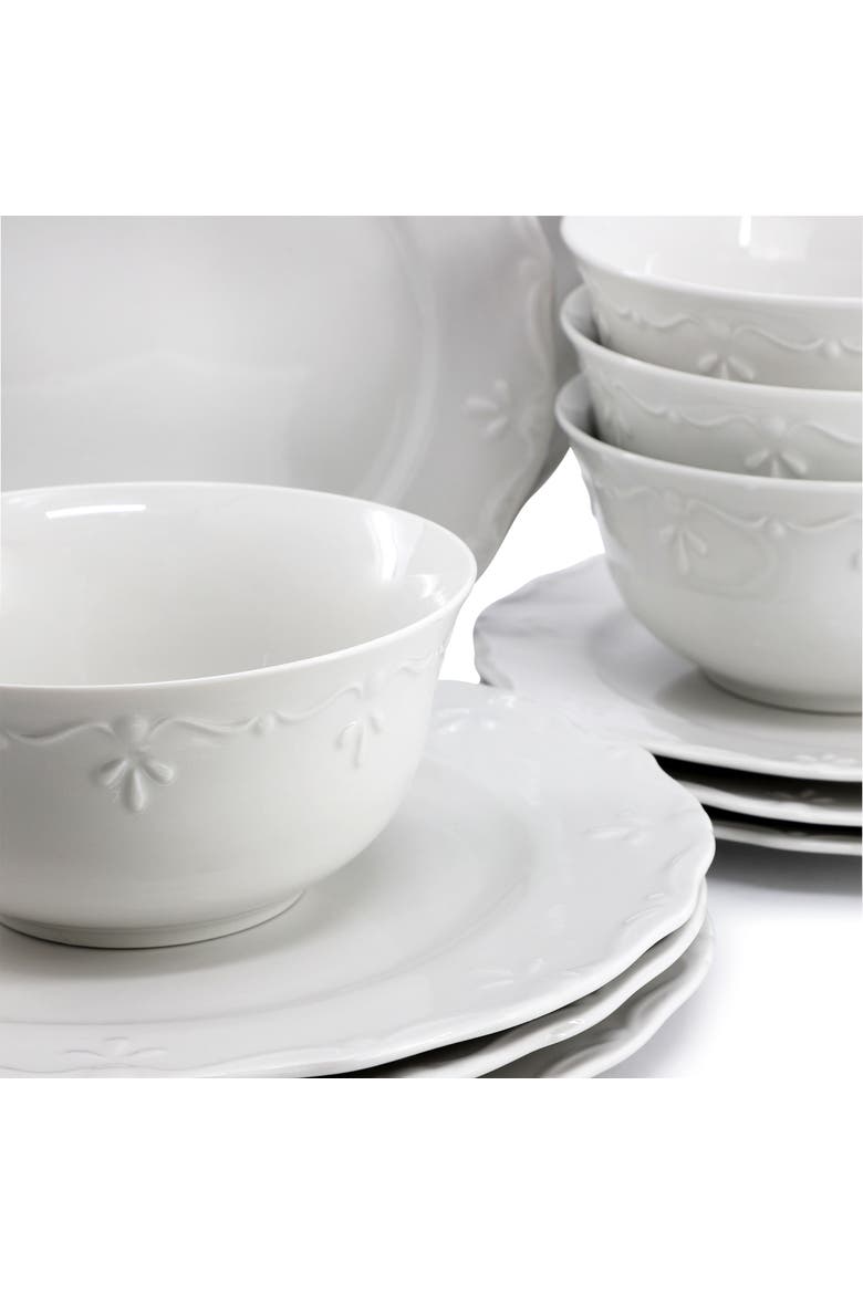 Henryi 16 Piece Porcelain Dinnerware Set, Alternate, color, White
