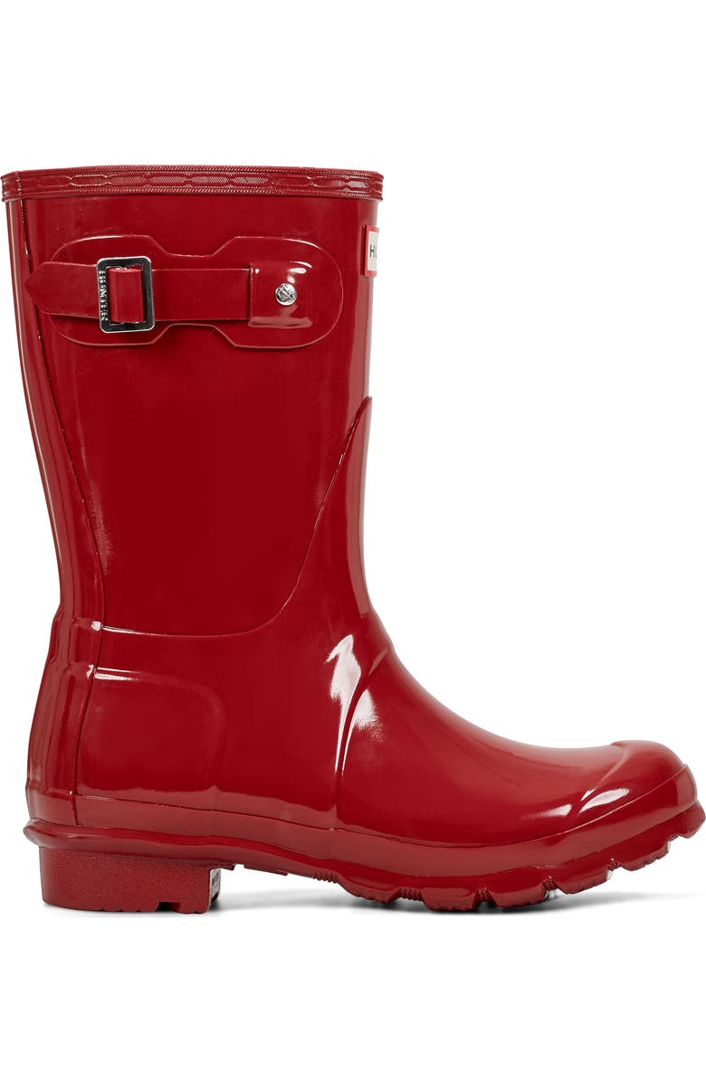 Hunter Original Tour Short Gloss Packable Rain Boot, Alternate, color, Military Red