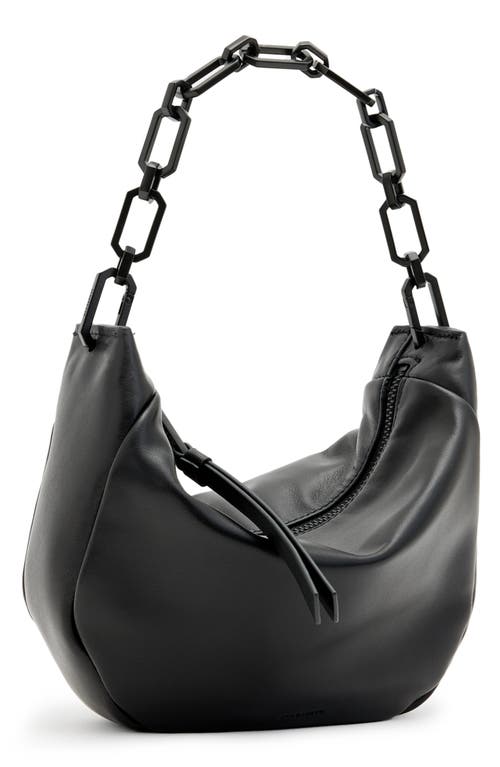 Allsaints Mini Madea Chain Handle Leather Shoulder Bag In Black