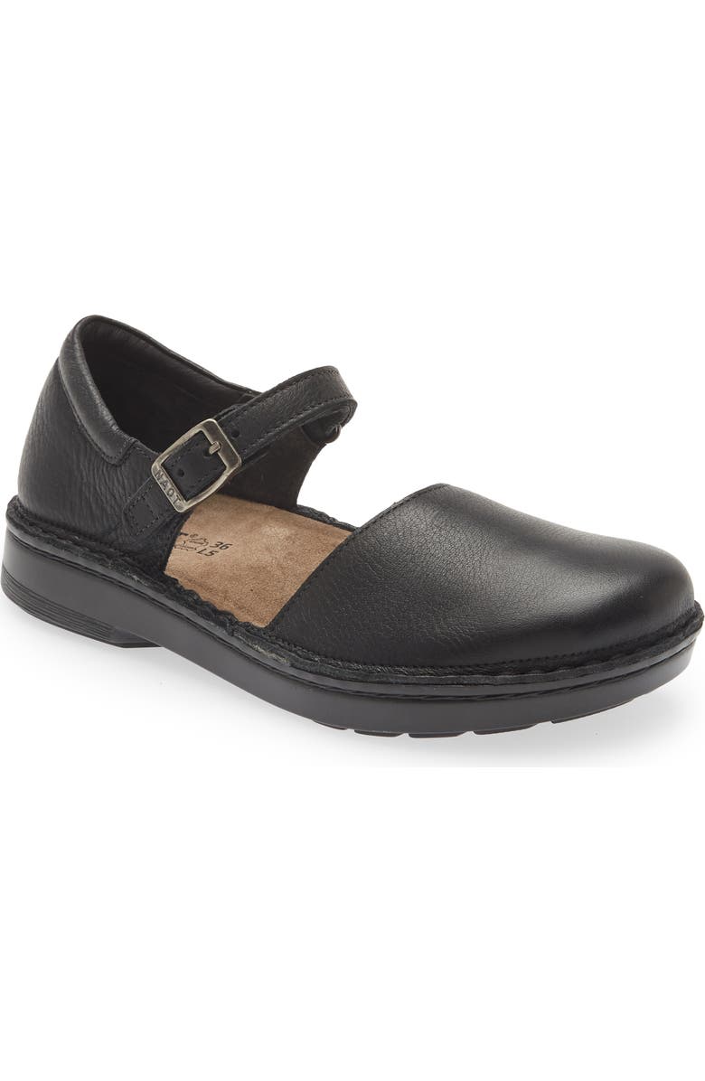 Naot Catania Mary Jane Flat, Main, color, Soft Black Leather