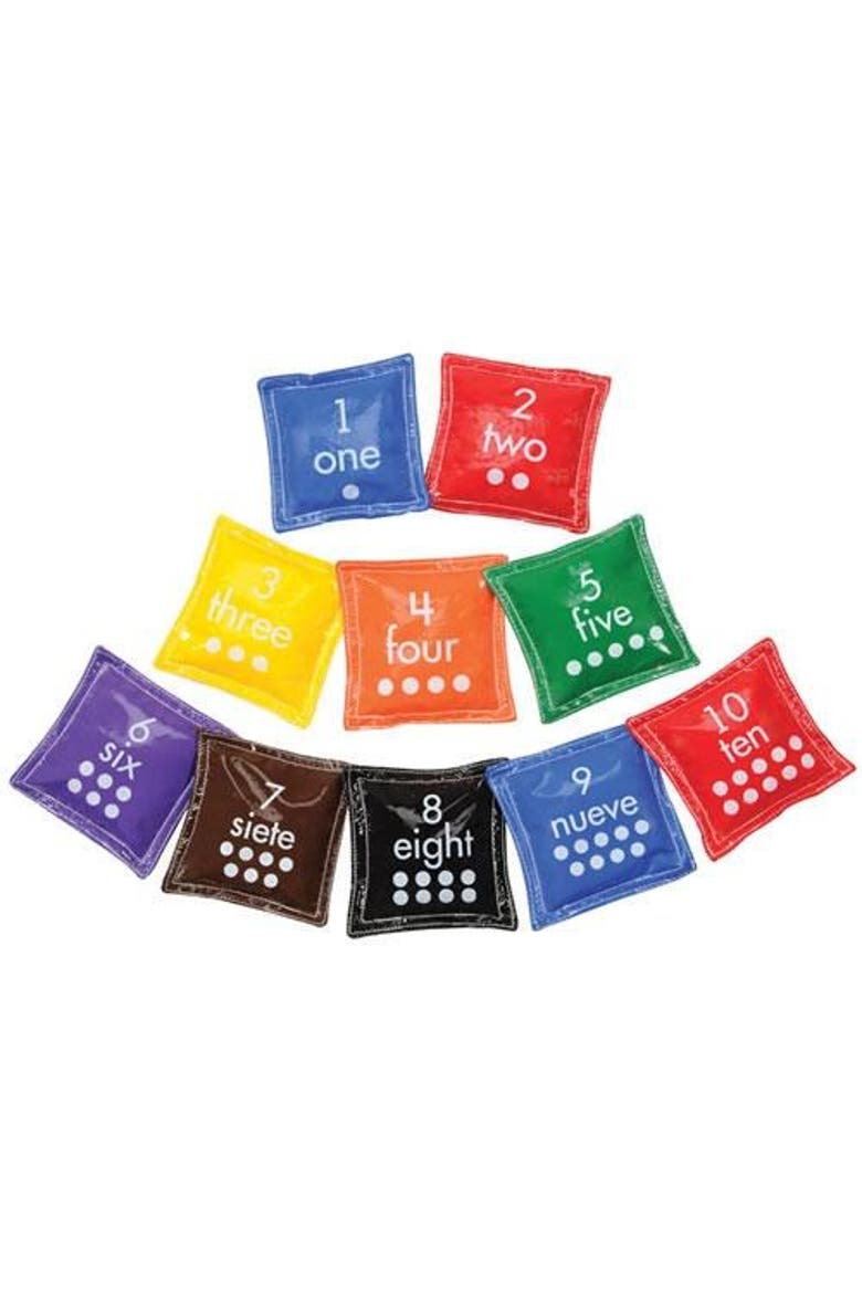 Bilingual Color and Number Beanbags, Alternate, color, Multicolored