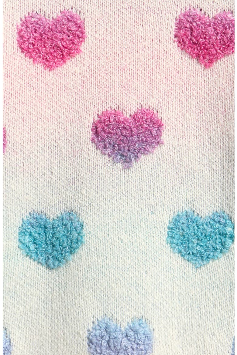 Kids' Ombré Heart Sweater, Alternate, color, OFF WHITE