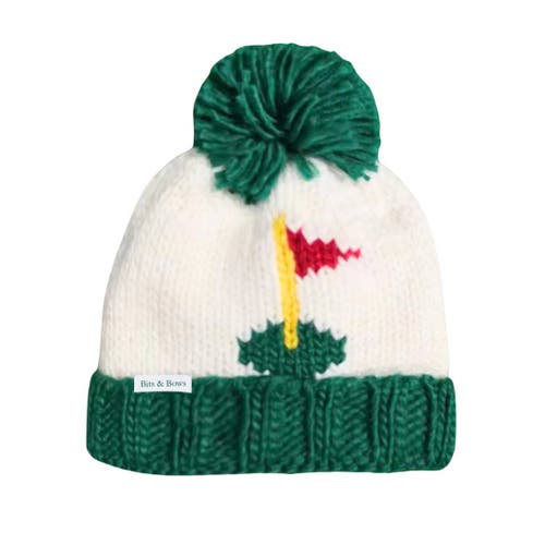 Bits & Bows Golf Flag  Bobble Hat, Green In Multi