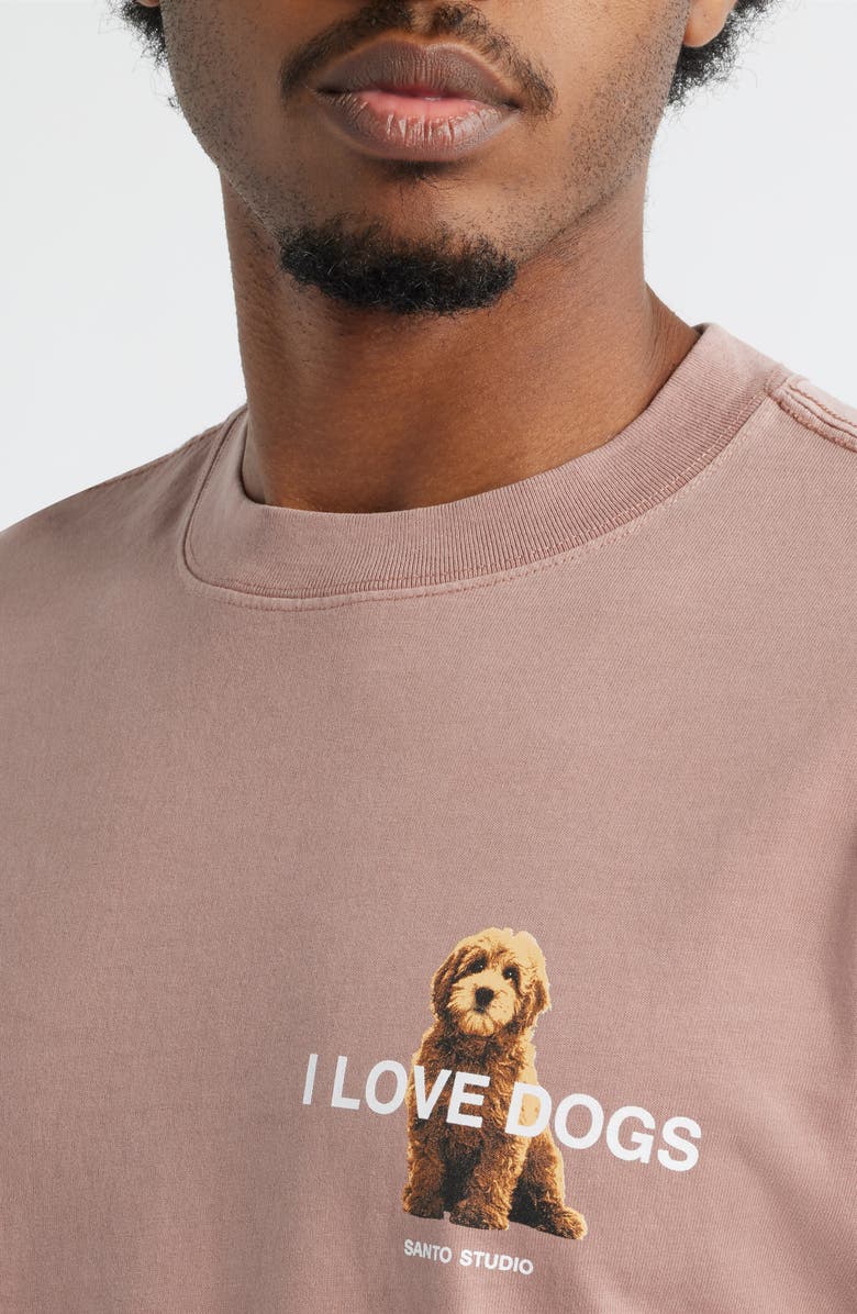 SANTO STUDIO I Love Dogs Graphic T-Shirt, Alternate, color, Brick