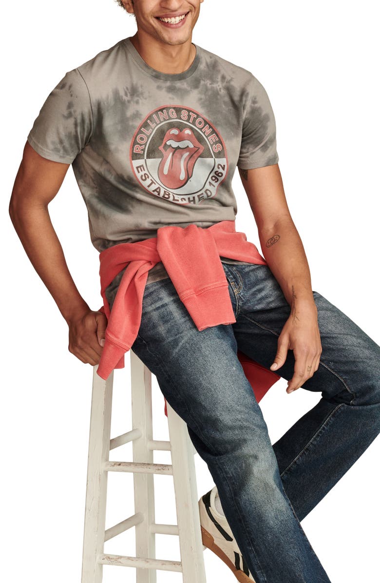 Lucky Brand Rolling Stones Tie Dye Cotton Graphic T-Shirt, Alternate, color,