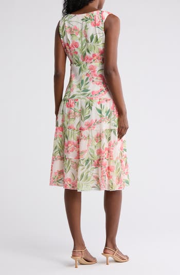 Tiered Chiffon Midi Dress