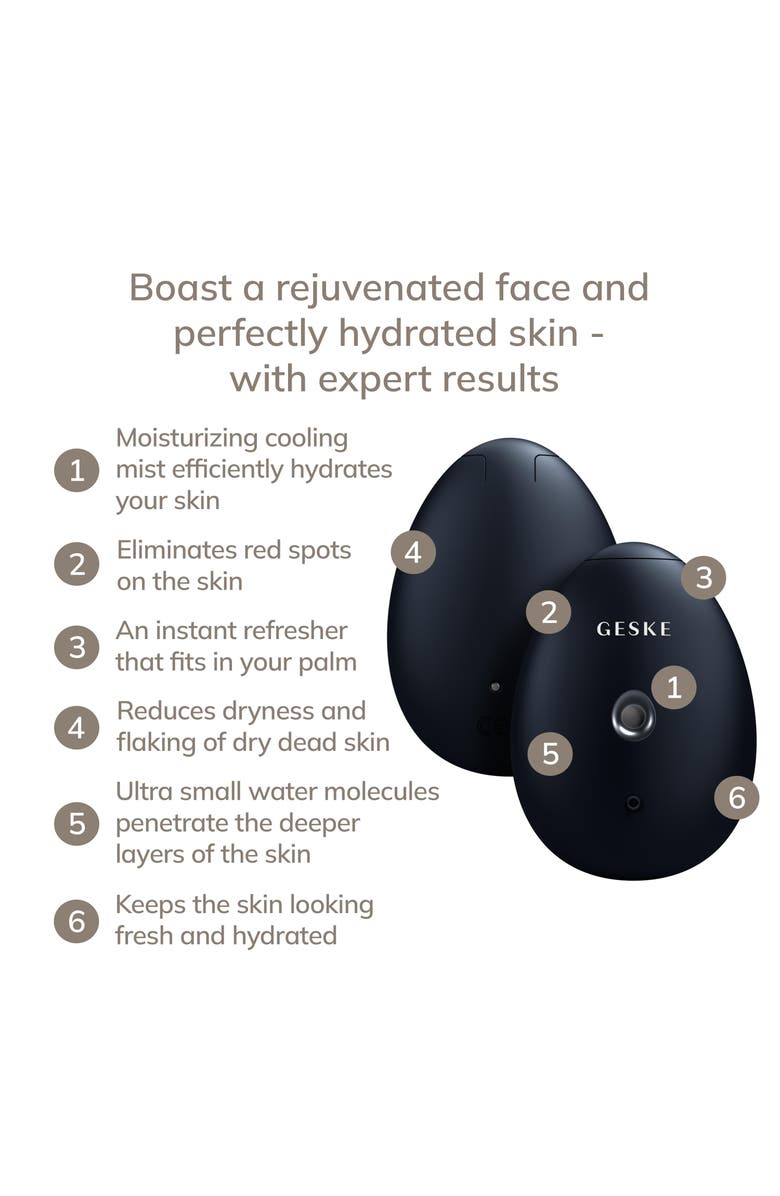 GESKE SmartAppGuided Facial Hydration Refresher | 4 in 1, Alternate, color, Black