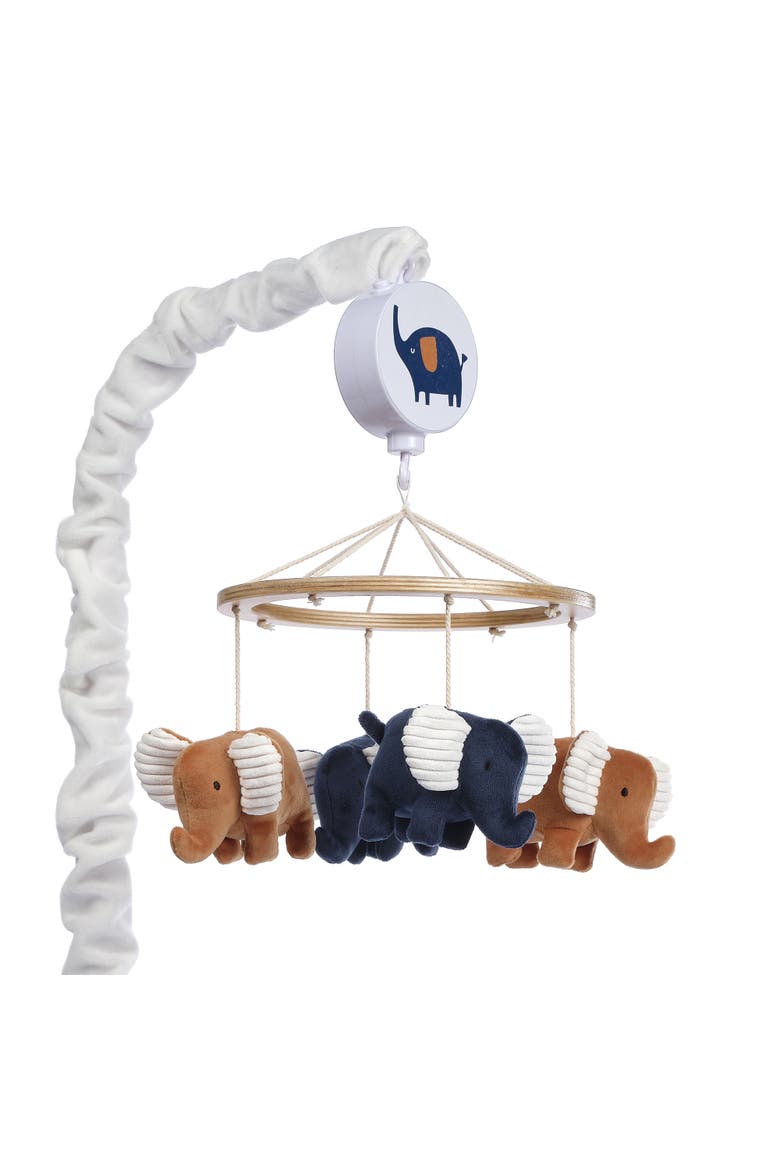 Playful Elephant Musical Baby Crib Mobile Soother Toy, Main, color, Blue