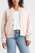 Caslon® Quilted Cotton Bomber Jacket