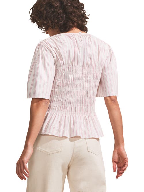Ro&zo Womens Pink Stripe Shirred Top In Pink
