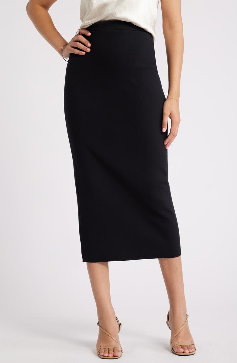 Open Edit Luxe Sculpt Maxi Skirt, Main, color, 