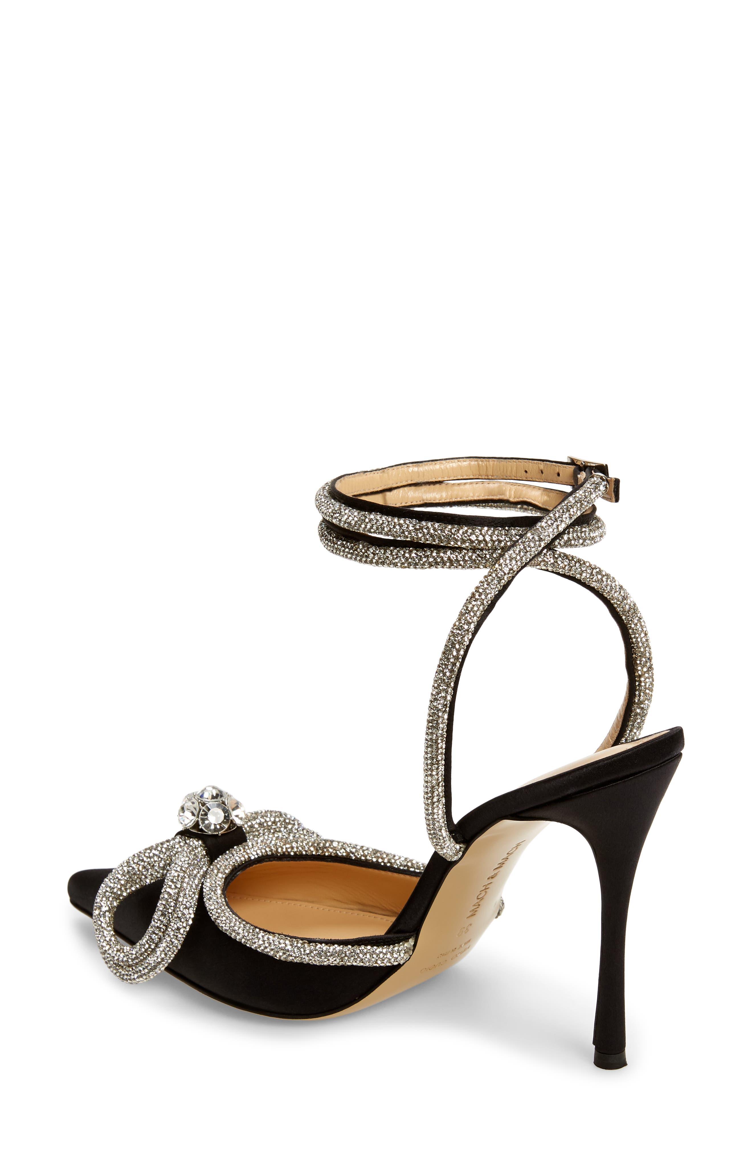 Mach & Mach Double Crystal Bow Satin Pump, Alternate, color, 