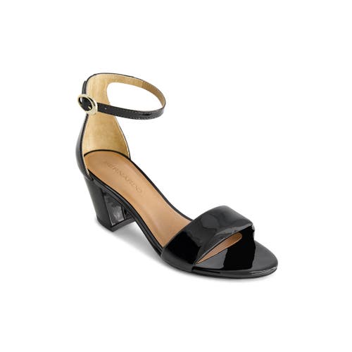 Bernardo Footwear Bowie Ankle Strap Heeled Sandal In Black Gloss