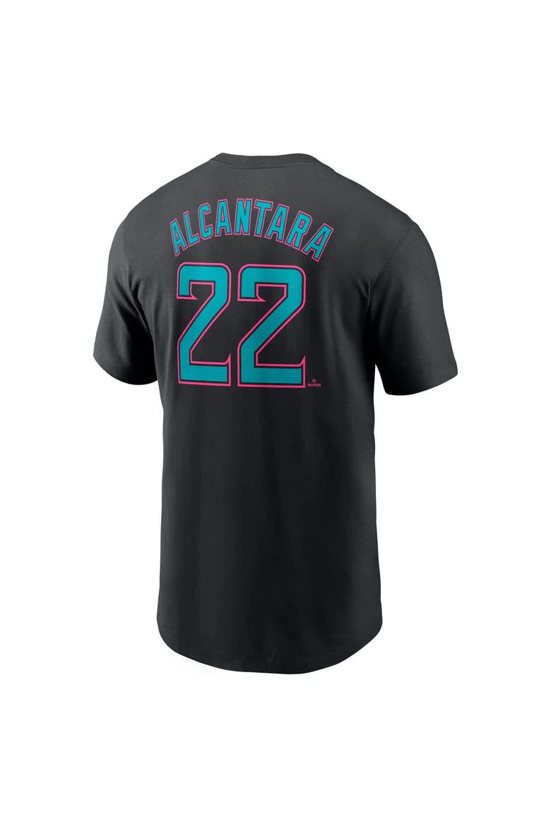 Men's Nike Sandy Alcantara Black Miami Marlins 2025 City Connect Fuse Name & Number T-Shirt, Alternate, color, Black