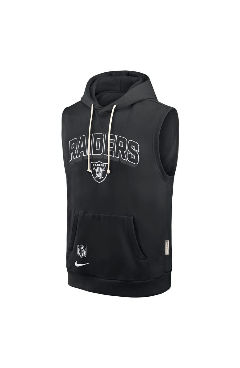Nike Men's Nike Black Las Vegas Raiders Sideline Performance Sleeveless Pullover Hoodie, Alternate, color,