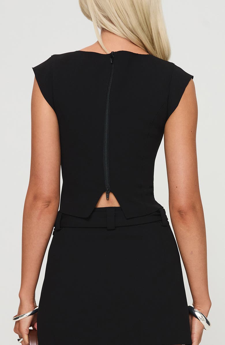 Princess Polly Ayumi Zip Back Jersey Top, Alternate, color, Black