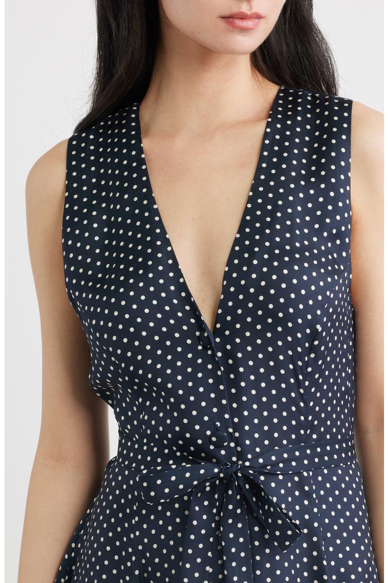 Aubrey Silk Blend Minidress, Alternate, color, HEPBURN DOT
