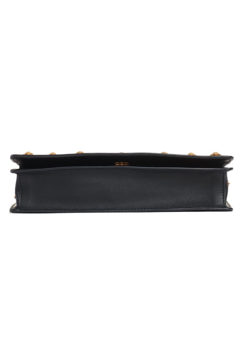 Tribute Leather Shoulder Bag, Alternate, color, BLACK/ TRIBUTE GOLD