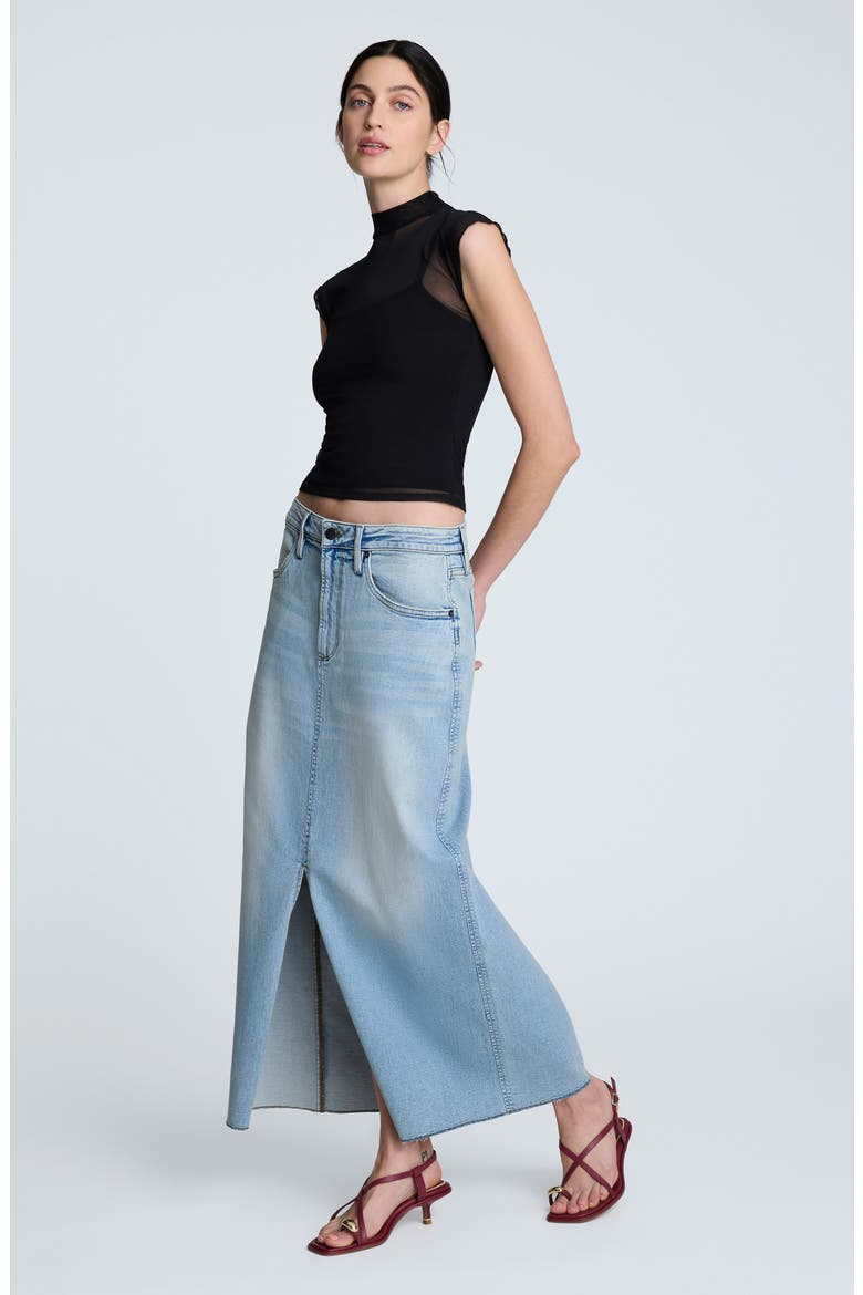 Denim Maxi Skirt, Alternate, color, VISTA WASH