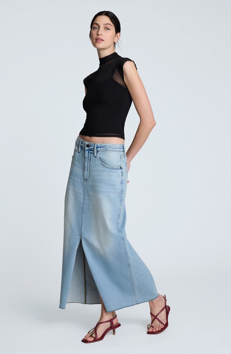 Kenneth Cole Denim Maxi Skirt, Alternate, color, Vista Wash