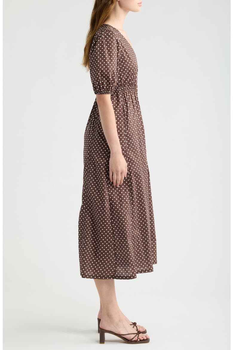 Faust Polka Dot Cotton Dress, Alternate, color, CHOCOLATE BASE WITH ECRU DOTS