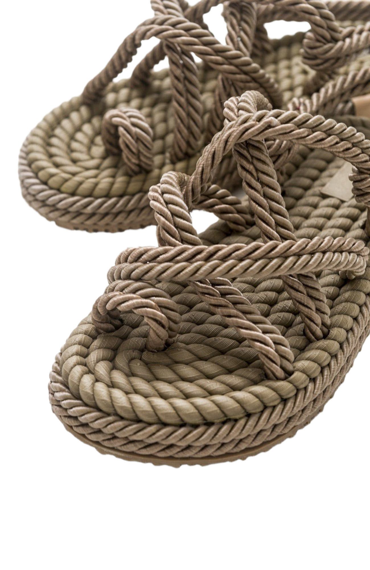 Prologue Shoes POMA Flat Sandal, Alternate, color, Dark Beige Faux Leather