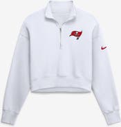 Nike Women's Nike White Tampa Bay Buccaneers Oversized Phoenix Fleece Cropped Quarter-Zip Sweatshirt