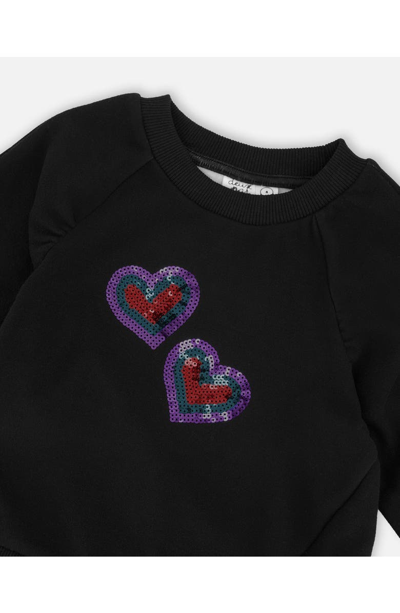 Deux par Deux Bi-Material Dress with Mesh Skirt, Alternate, color, Black