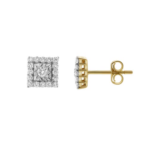 Legatum 10K Gold Diamond Unisex Earrings - 0.34 Cts