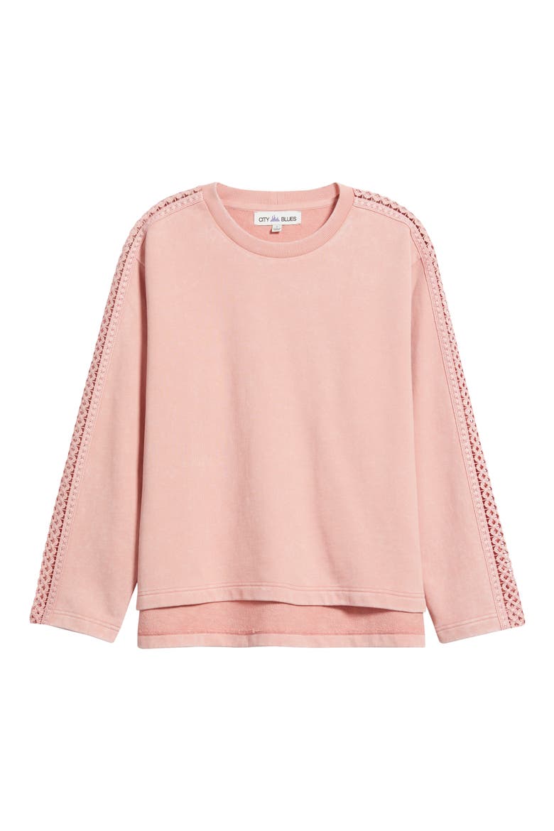 Detailed Sleeve Sweatshirt, Alternate, color, BLUSH