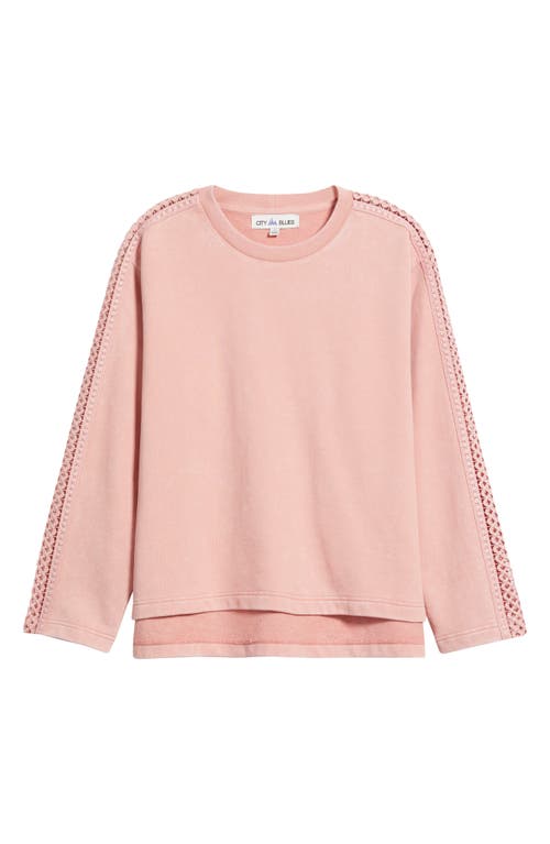 City Blues Detailed Sleeve Sweatshirt In Pink