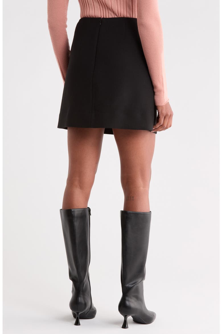 Twill Miniskirt, Alternate, color, BLACK