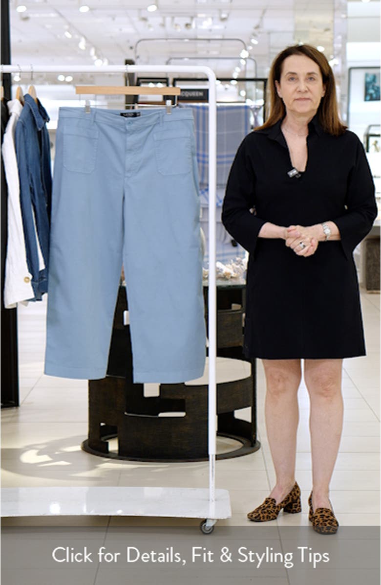 High Waist Stretch Cotton Crop Pants, sales video thumbnail